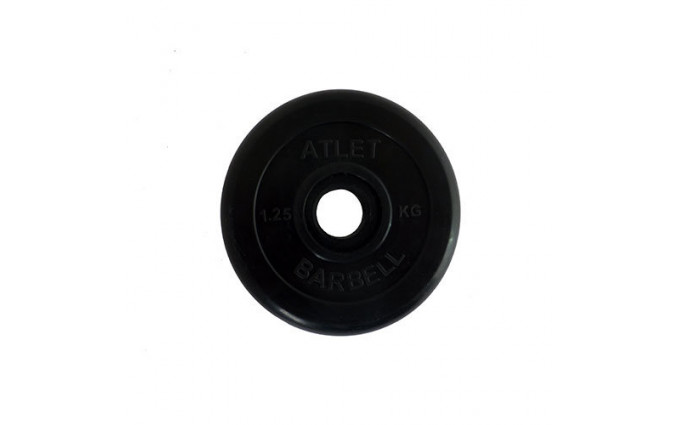 Диск обрезиненный черный MB ATLET d-26  1,25кг